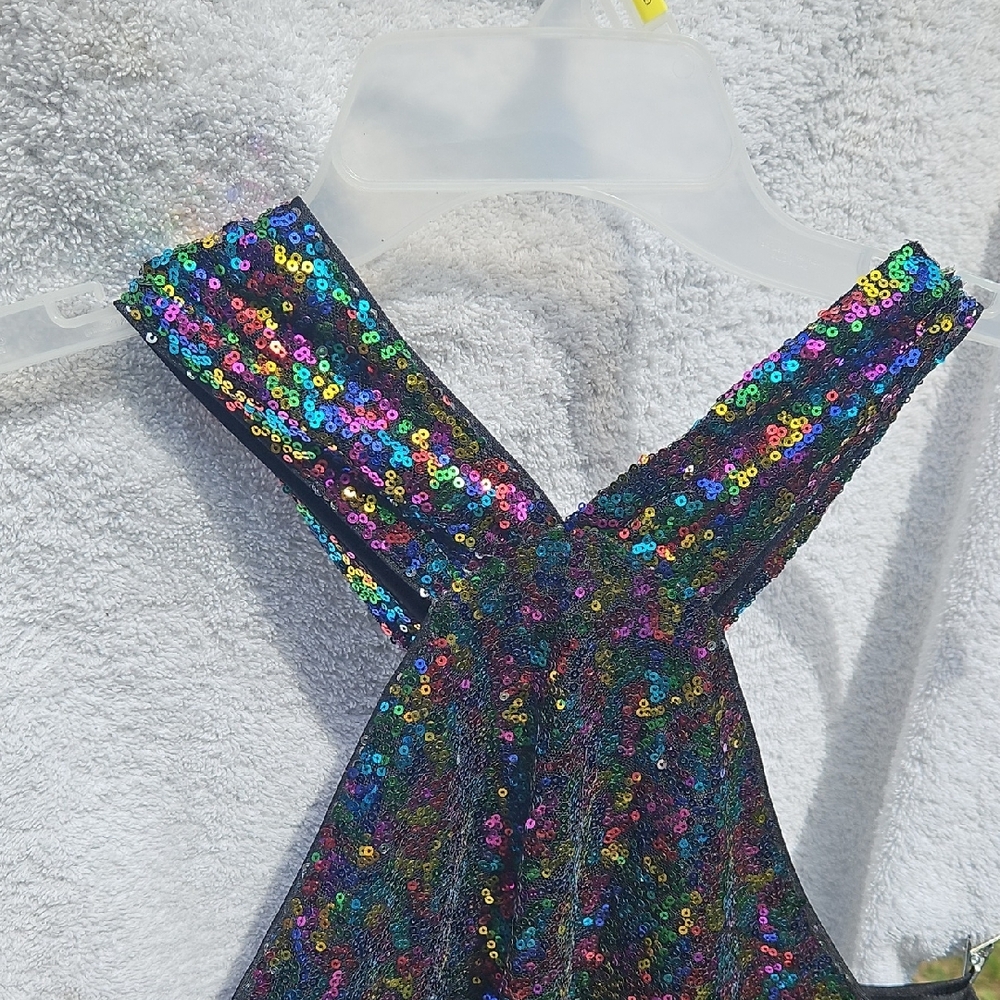 Grace Karin Multicolor Sequin Halter Top - Picture 4 of 5